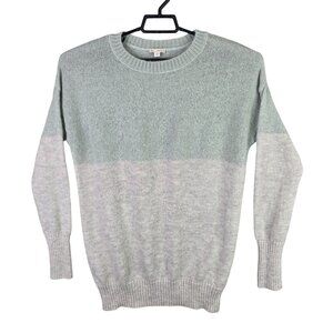 Womens Gap Green & Gray Colorblock Mohair Blend Sweater Long Sleeve Size M